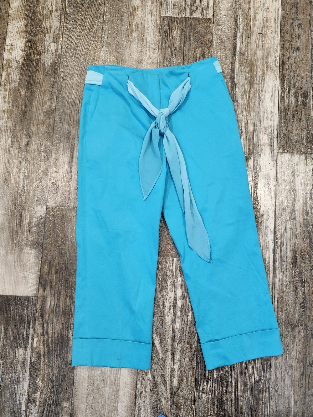 (2) Worthington Stretch Chic Tie Waist Women's Size 6 Cropped Cotton Pants - Picture 7 of 12